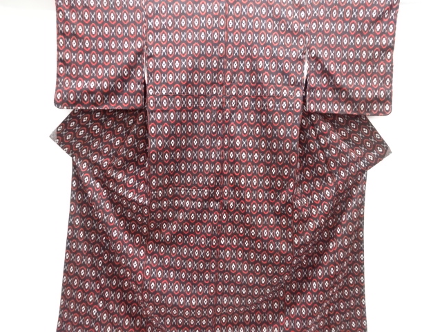 JAPANESE KIMONO / ANTIQUE TAISHO ROMANTIC ABSTRACT PATTERN WOVEN- OMES